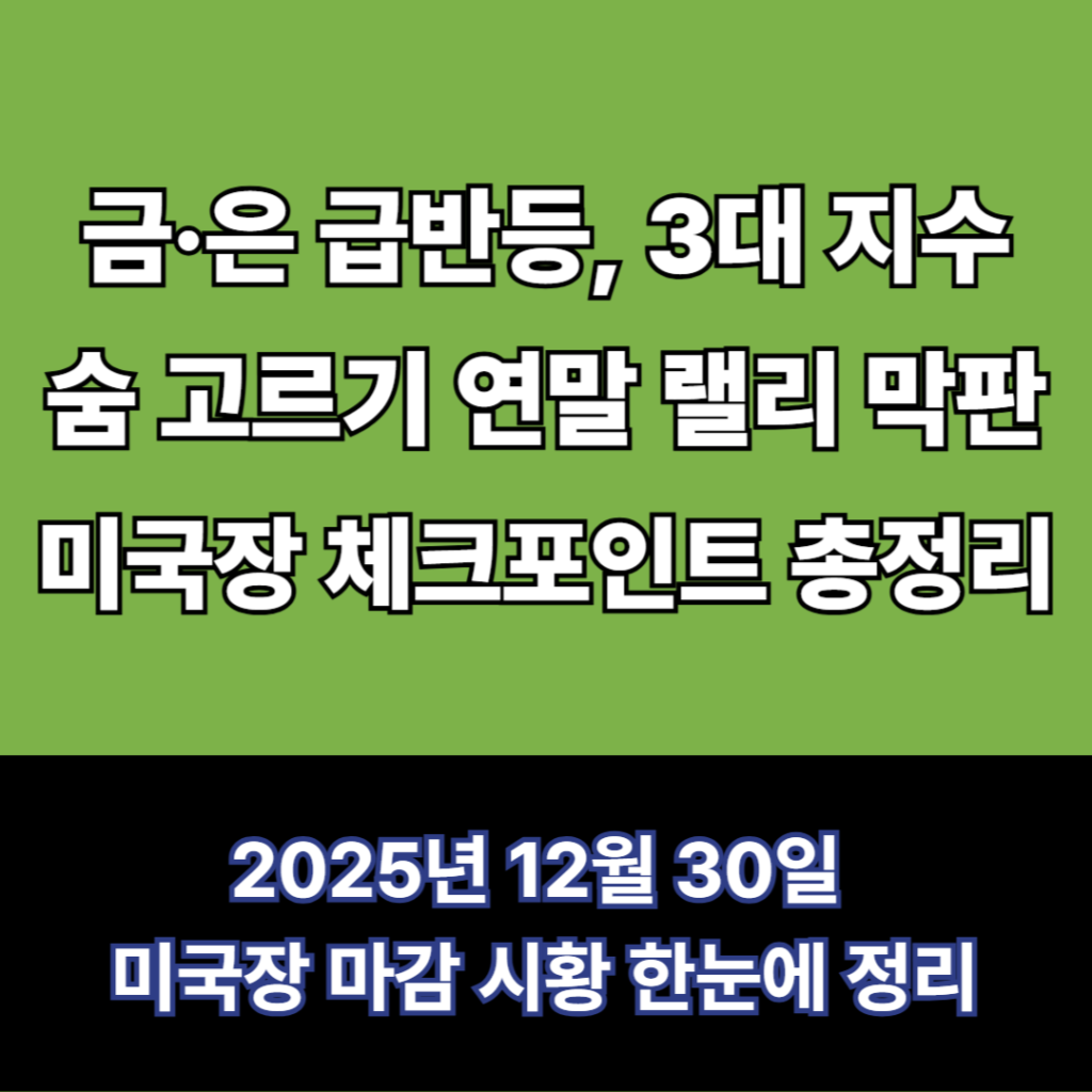 12월30일 미국주식 마감시황