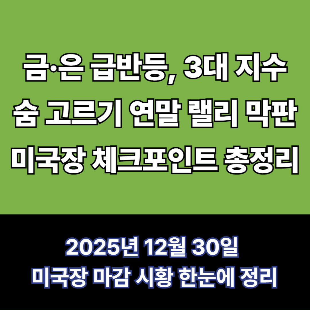 12월30일 미국주식 마감시황