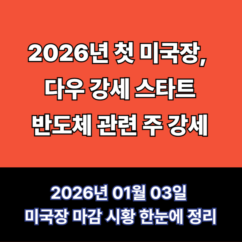 2026년 1월 3일 미국시황