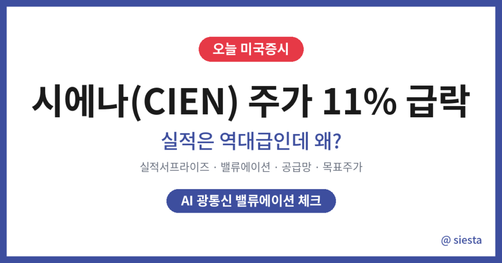 시에나 주식 급락배경